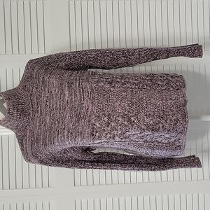 Simply Vera med turtle neck sweater. Light & dark purple w/silver thread thru it